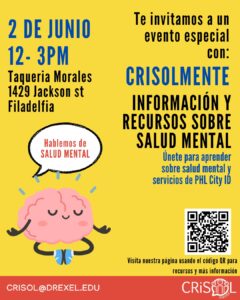 Crisol, se ofrecerán charlas educativas en español sobre la prevención y el manejo de la ansiedad, la depresión y las respuestas al trauma, facilitando canalizaciones directas a clínicas de salud mental.