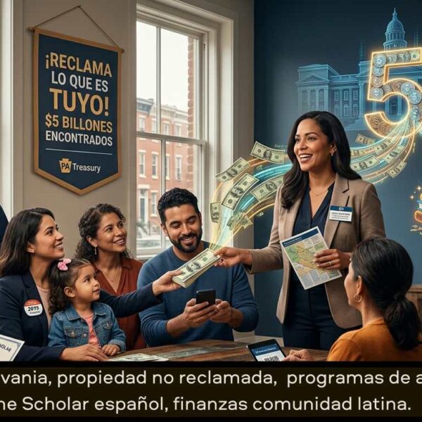 Tesoro de Pensilvania, propiedad no reclamada, programas de ahorro PA 529, Keystone Scholar español, finanzas comunidad latina.