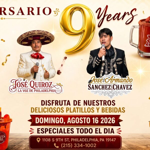 aquería Adelita celebra 9 años en Filadelfia. Andrés Hernández comparte su historia de resiliencia, fusión gastronómica y fiesta comunitaria en el Italian Market.