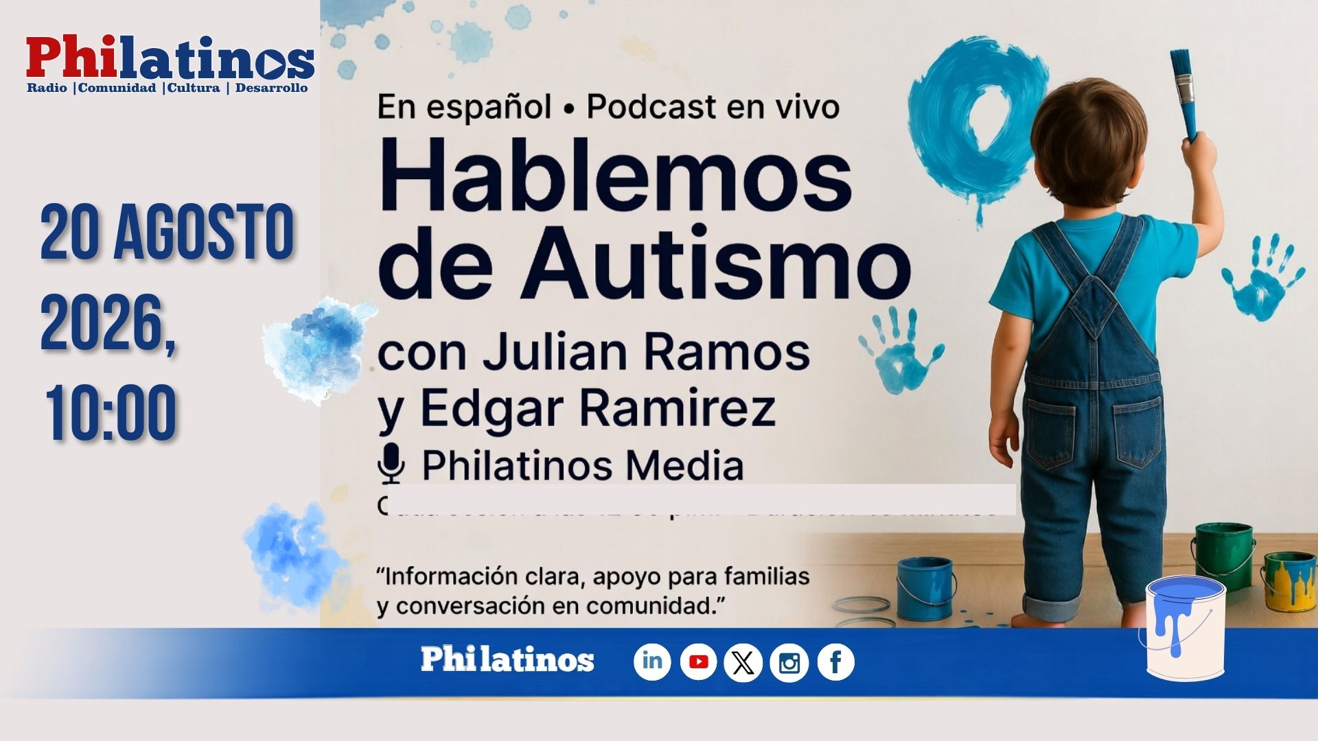utismo en familias latinas, Philatinos Radio, JeffACE, integración sensorial autismo, recursos autismo Philadelphia. Copy para Redes Sociales